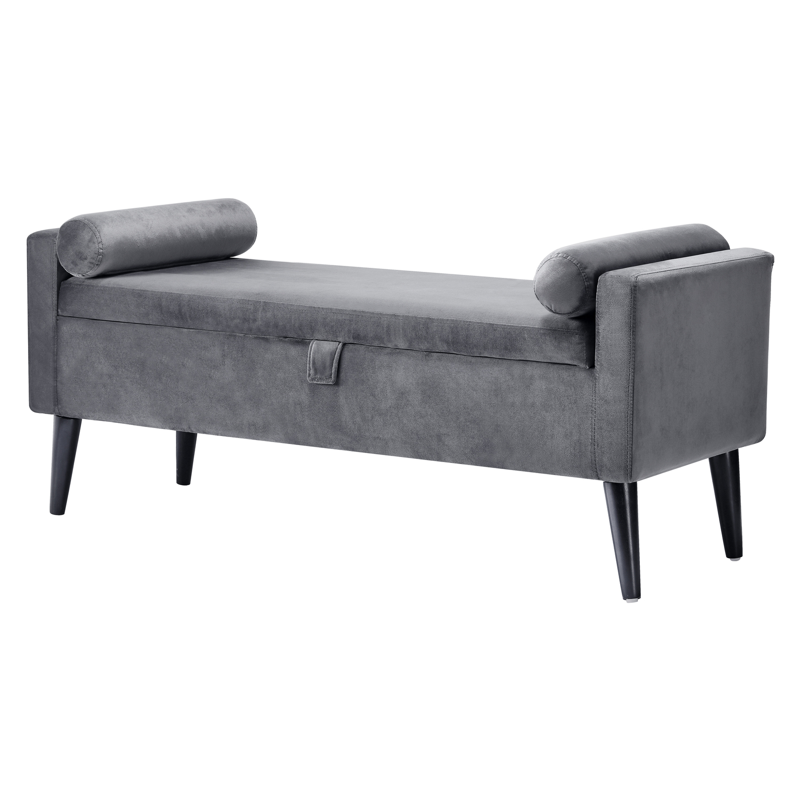 47" Upholstered Storage Ottoman Bedroom Velvet Bench End of Bed + 2PCS Pillows