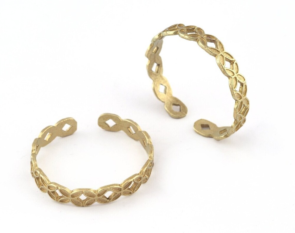 Butterflies Ring Adjustable Raw Brass (27mm minimum inner size) 5113