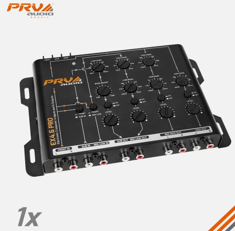 PRV AUDIO EX4.6 PRO 2/3/4-WAY ELECTRONIC/ACTIVE CROSSOVER (4-INPUTS & 6-OUTPUT)