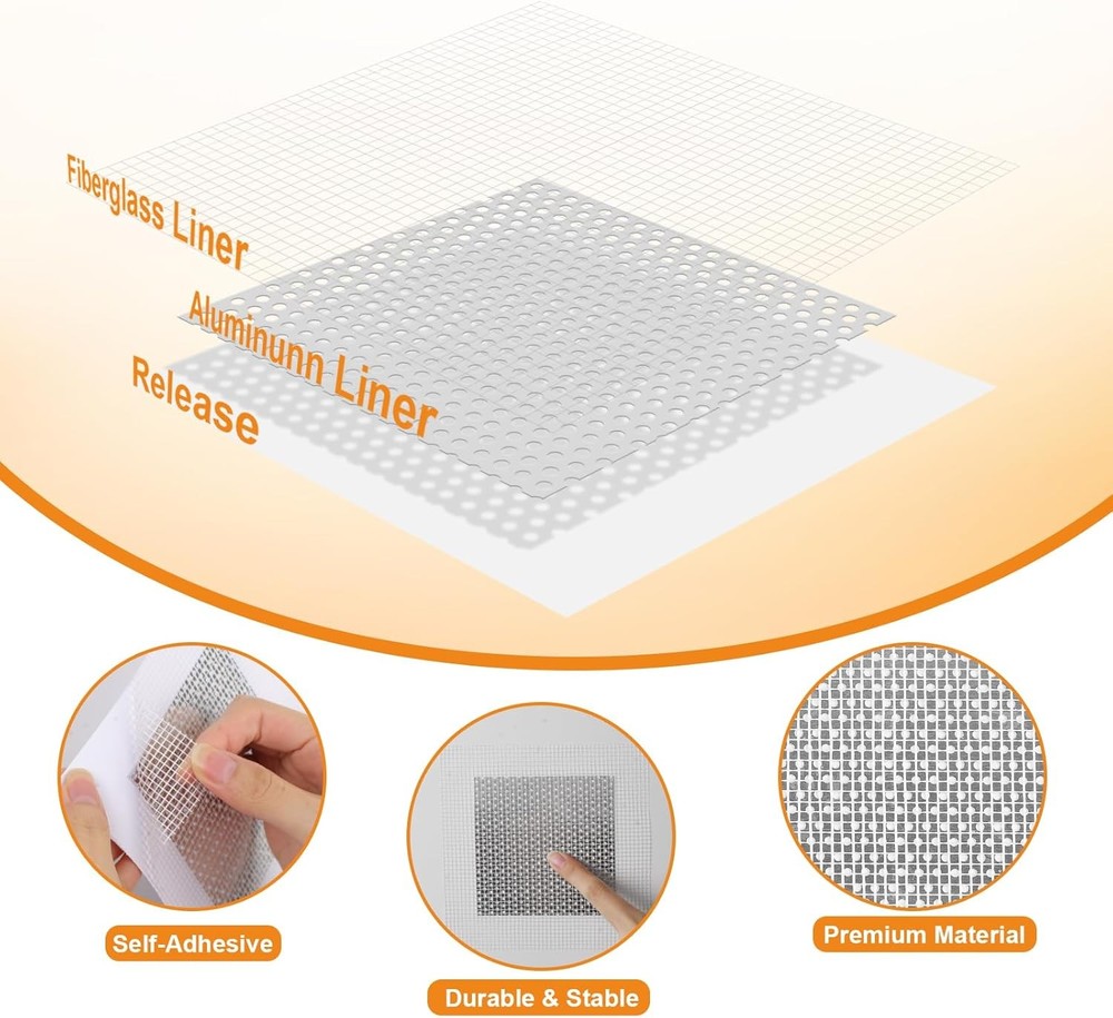 11 Pack Drywall Patch, 4/6/8 Inch Wall Patch with Extended Self Adhesive Mesh