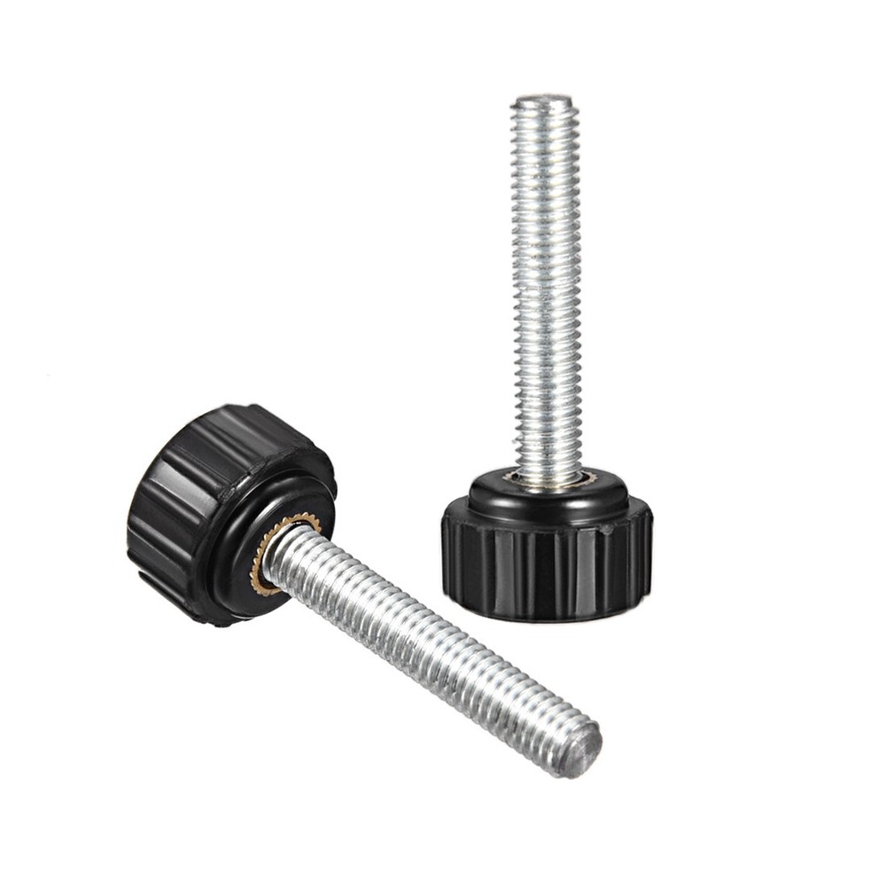 M5 x 30mm Male Thread Knurled Clamping Knobs Grip Thumb Screw on Type 2Pcs