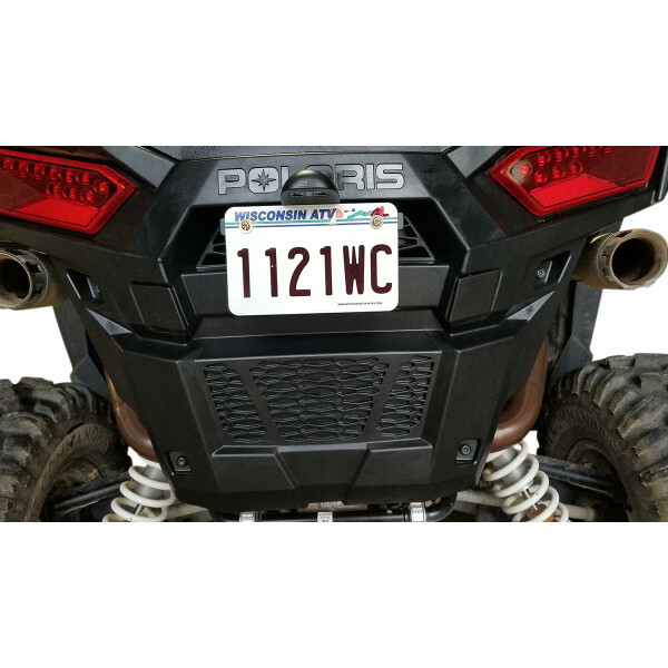 ATV UTV LED License Plate Tag Bracket Holder Mount Ranger RZR Maverick Pioneer