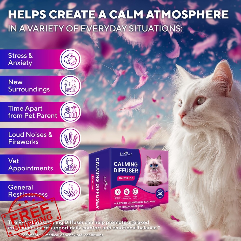 Beloved Pets Cat Calming Diffuser Plug-in Stress Relief 2 Pack