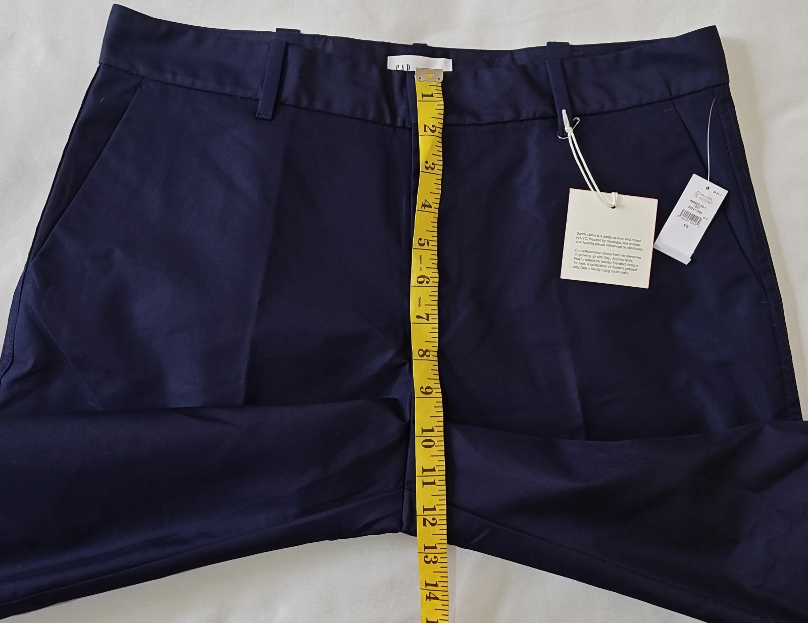GAP x Sandy Liang Mid Rise Bow-Back Navy Blue Khakis, LTD ED - Women’s Size 10