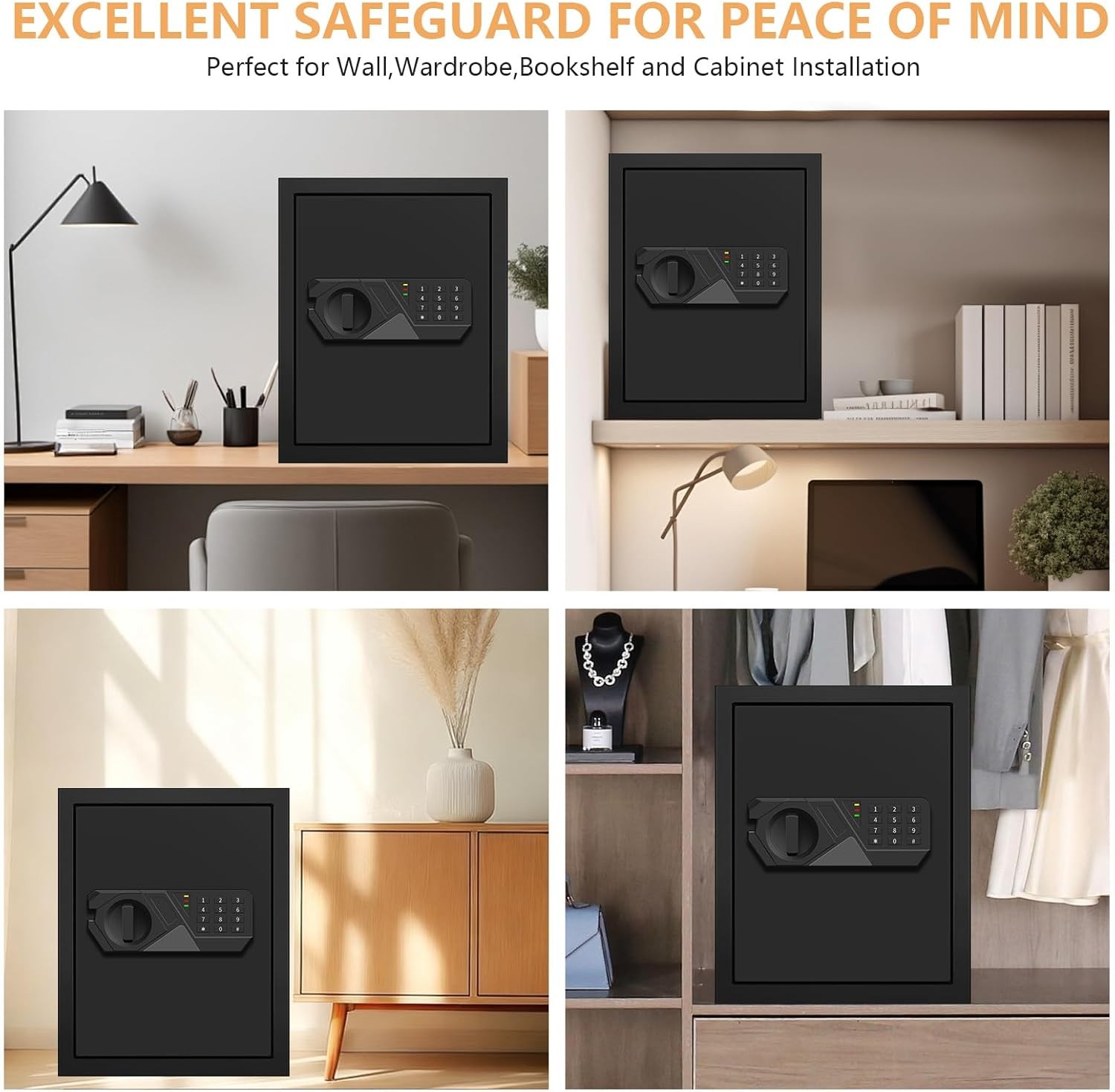 3.0 Cu Ft Fireproof Waterproof Home Safe Digital Keypad Anti Theft Security Box