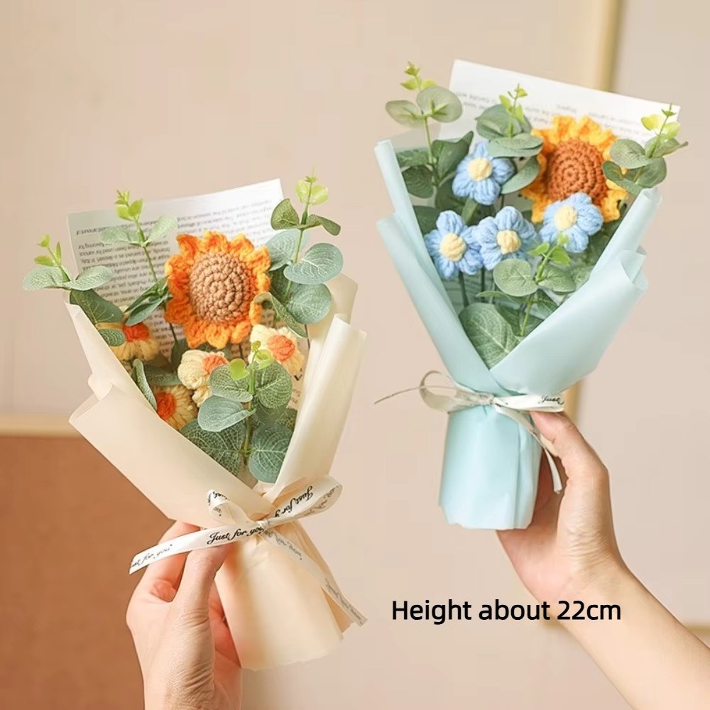 Handmade Crochet Sunflower Bouquet