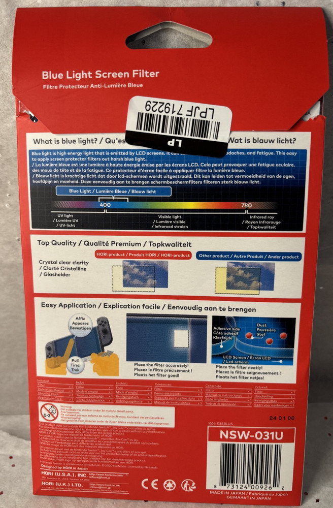 Hori Nintendo Switch Blue Light Protective Filter
