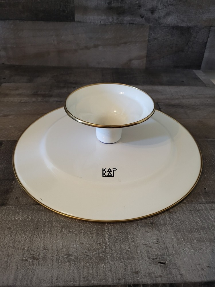 Flashback Footed Cake Serving Plate Enamelware Retro Funky Made In Turkey