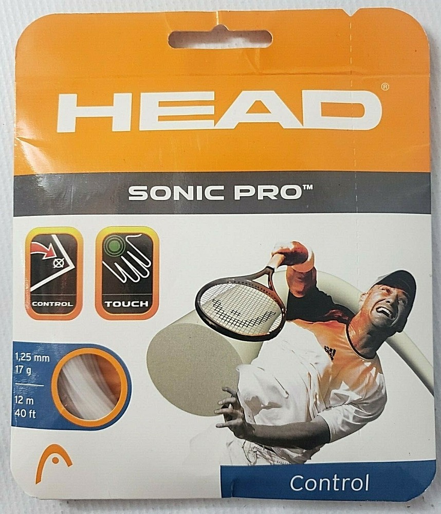 HEAD Sonic Pro Tennis Strings, 17g, White, Control, 40 ft - Brand New