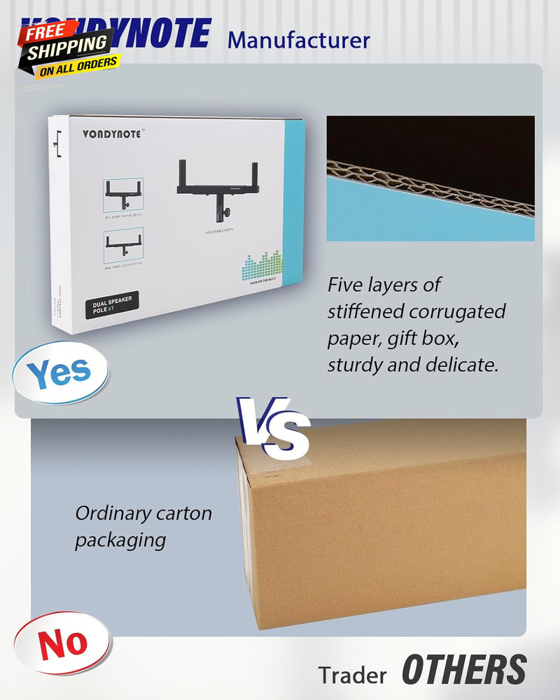 Dual Speaker Mount Bar Mounting Fork Bracket Speaker Pole Width Adjustable 💪