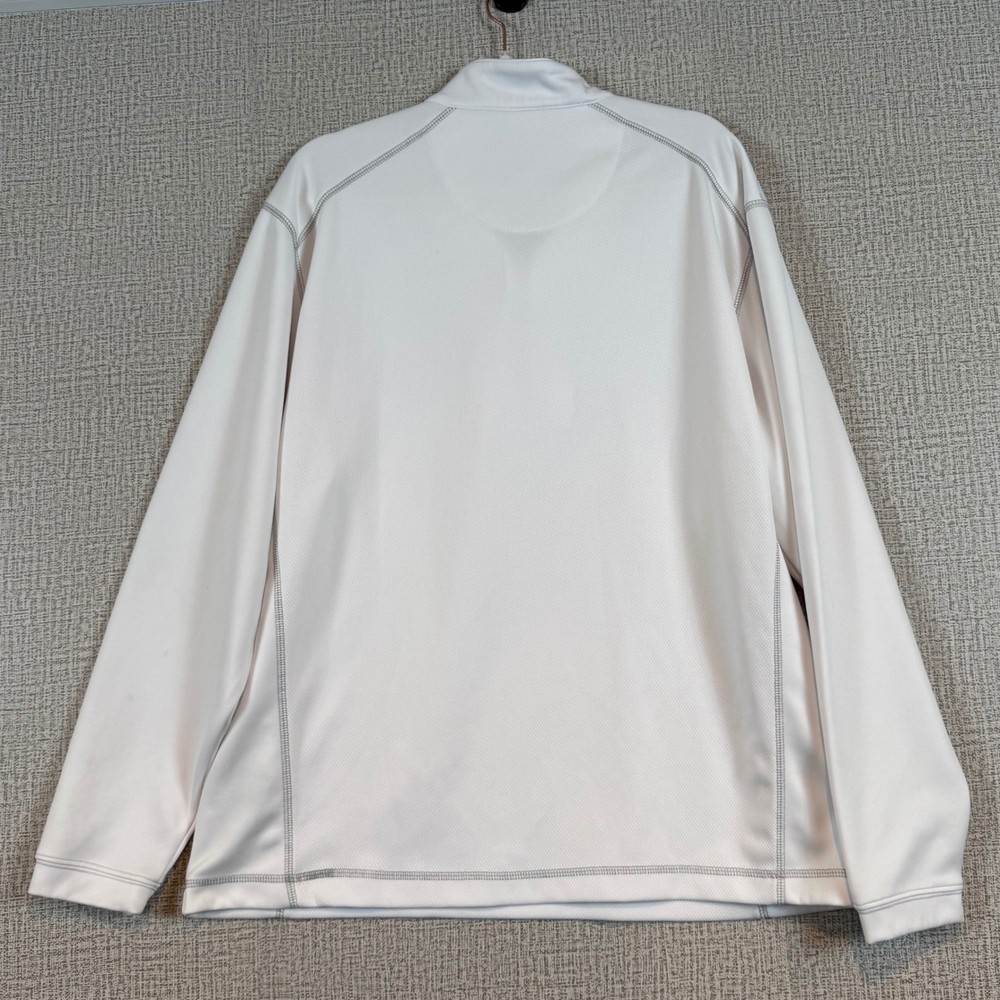 Pebble Beach Performance Mens Large White 1/4 Zip Golf Pullover Long Sleeve