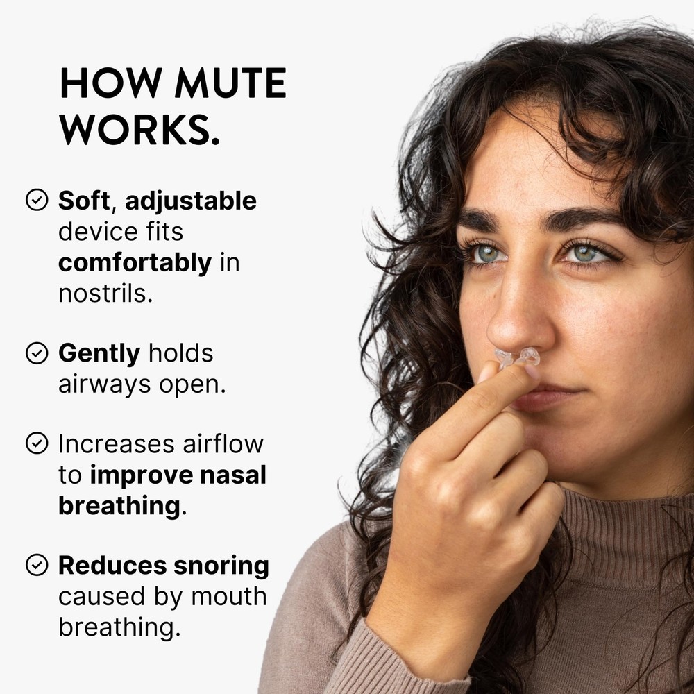 Mute Nasal Dilator Snoring Solution | Medium 3 3 Pack Medium, Transparent
