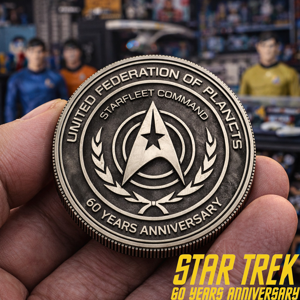 Pack 3 Star Trek 60th Anniversary Starfleet Command Challenge Coin Federation