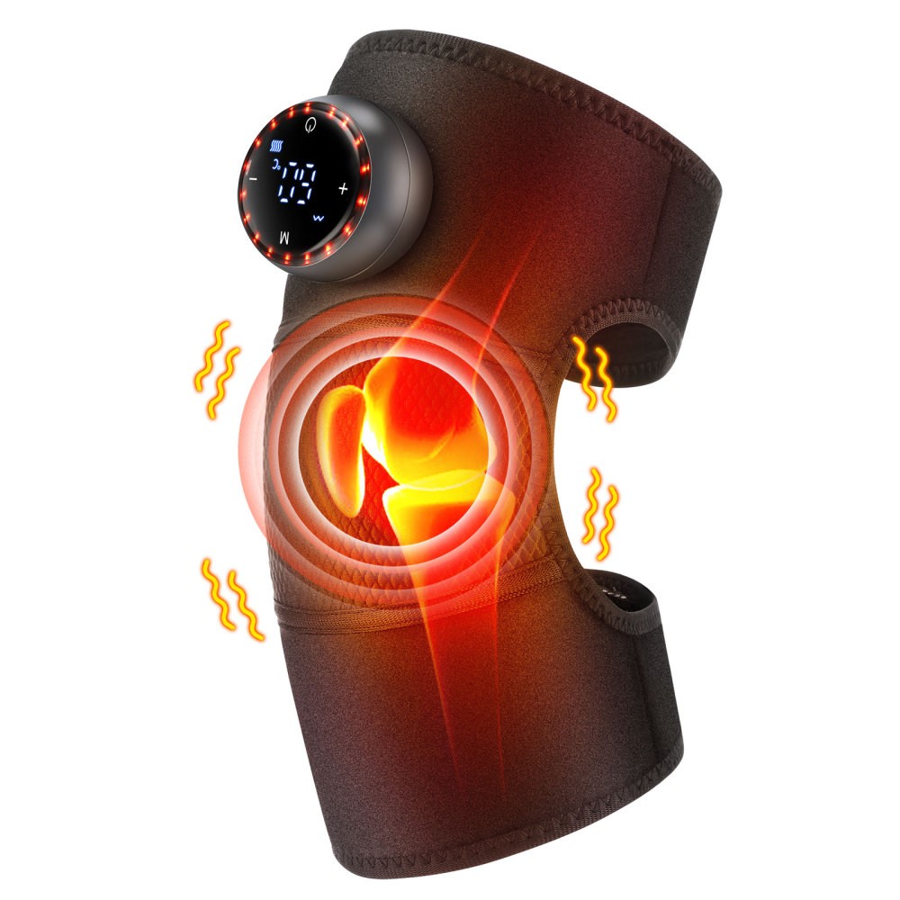 Electric Knee Massager Shoulder Brace with 5 Vibration Modes, 5 Heating Levels
