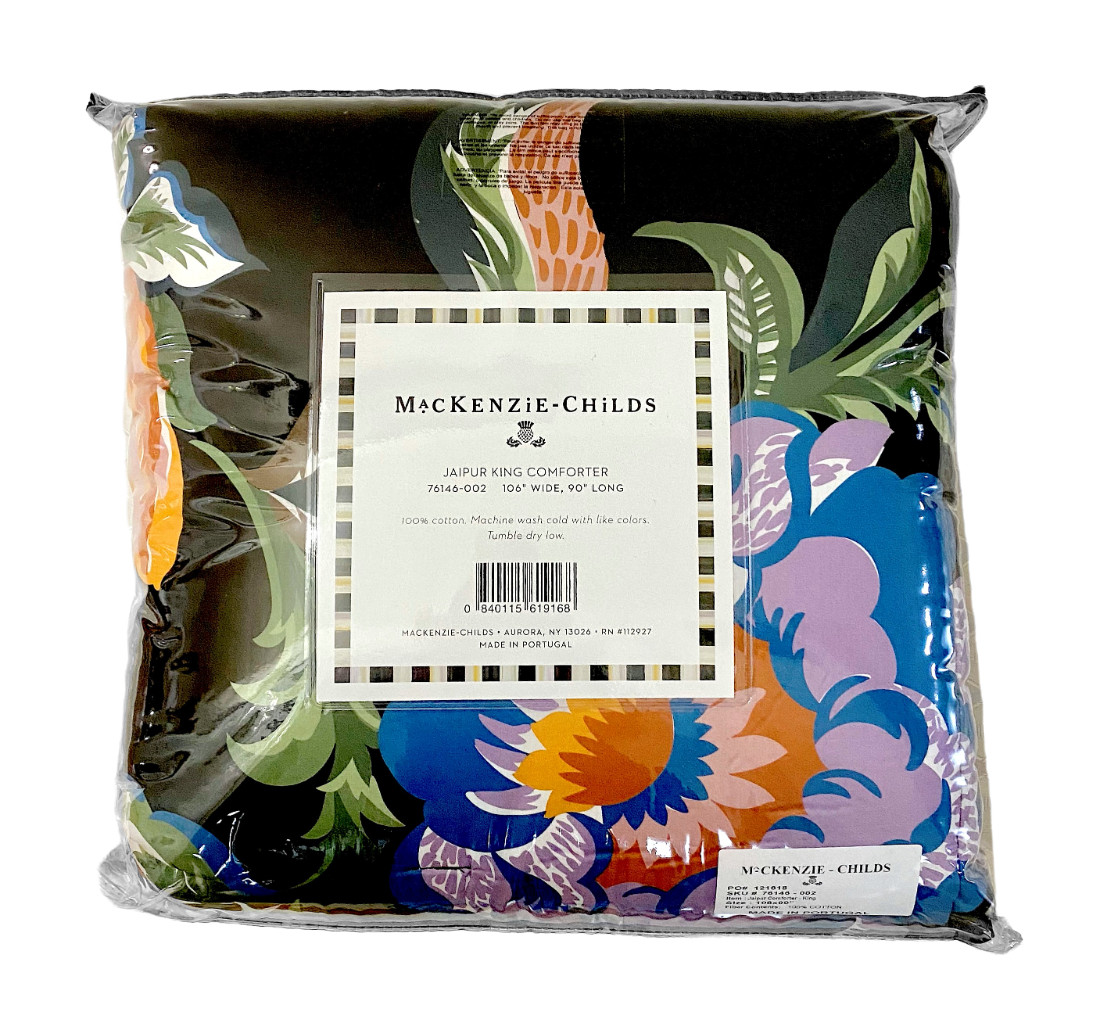 MacKenzie Childs Jaipur Comforter Duvet King 106"x 90" Cotton New Portugal