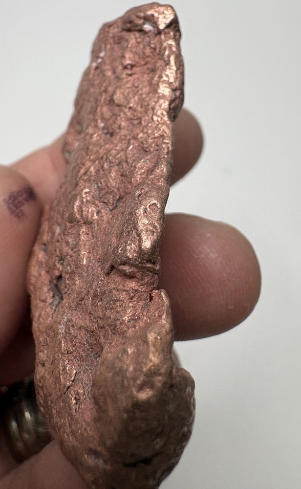 Pure Native Michigan Solid Copper Nugget Specimen Keweenaw Peninsula Mineral