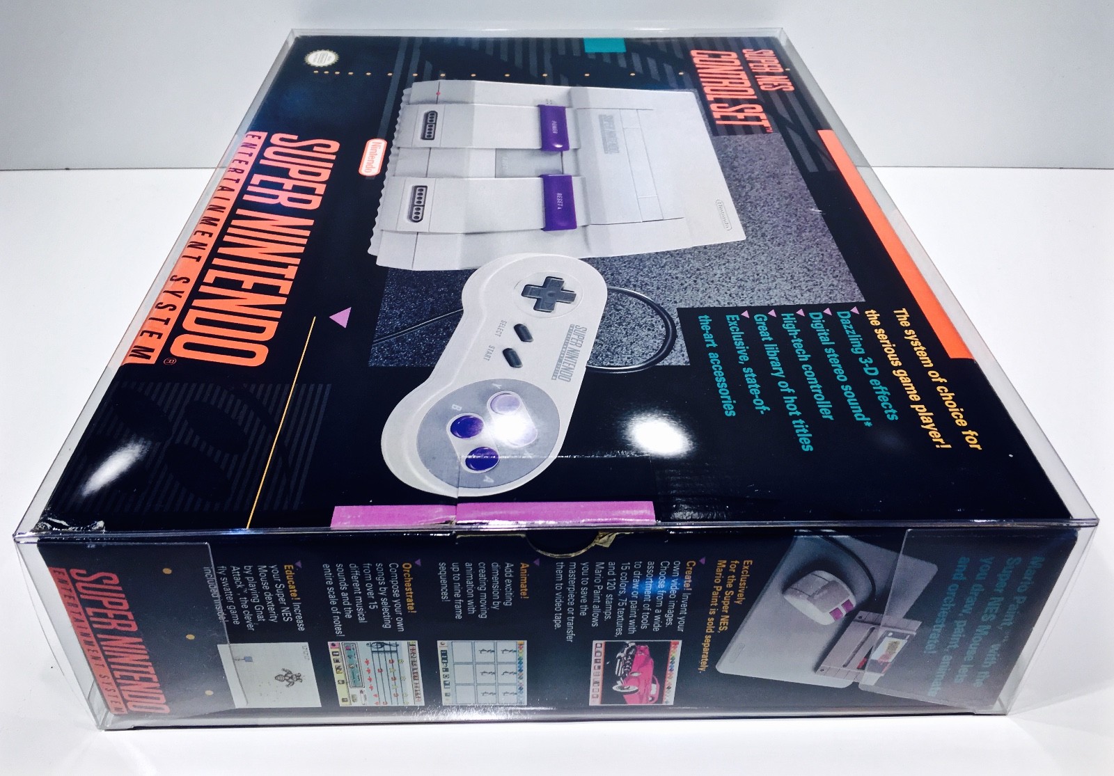 1 Console Box Protector For SNES CONTROL SET Super Nintendo Display Case Boxes