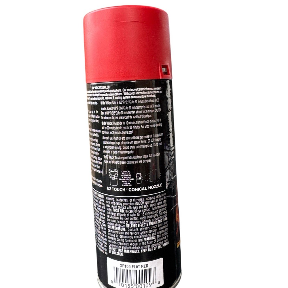 VHT SP109 High Temperature Flame Proof FLAT RED Header Spray Paint - 11oz