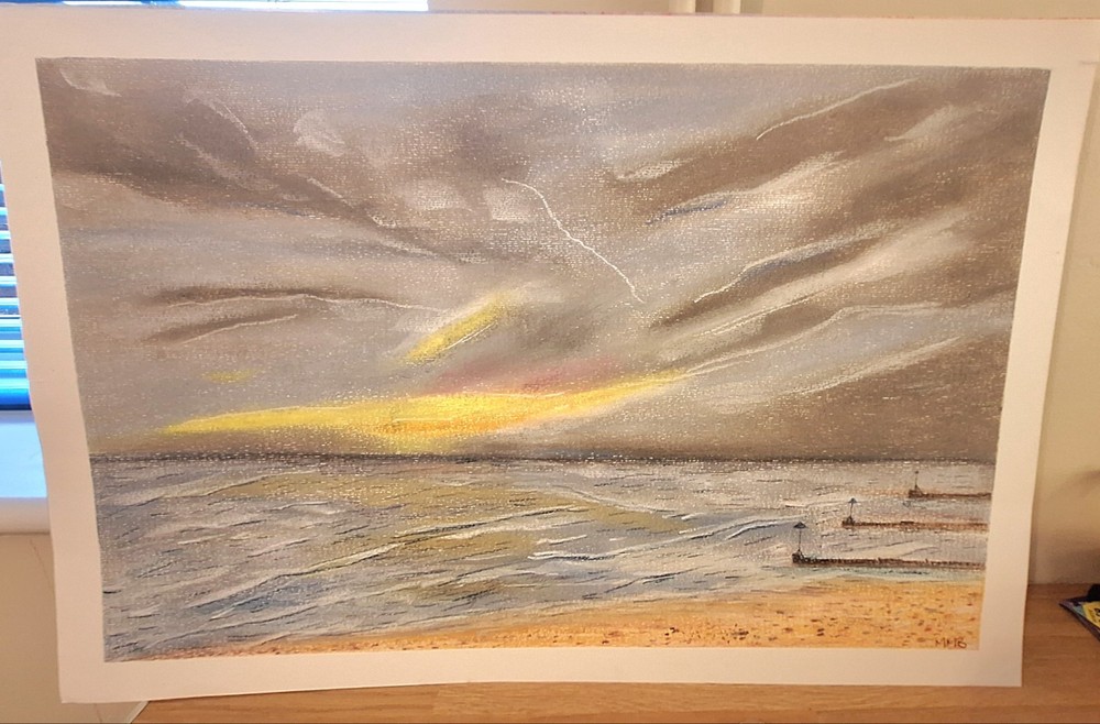 A2 Size Framed Original Pastel Drawing