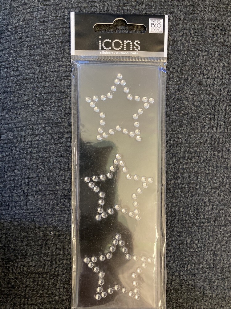 FISKARS RECTANGLE-CLASSIC Plastic Template + Iron-on letters + Star Rhinestones