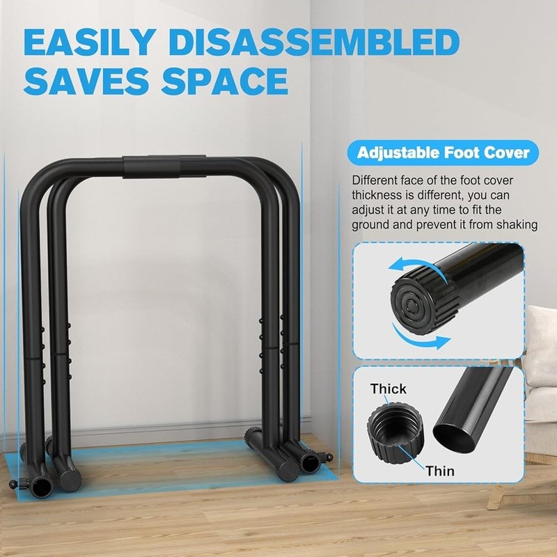Heavy Duty Adjustable Dip Bars Push Ups Pull Ups Stand Body Strength Training