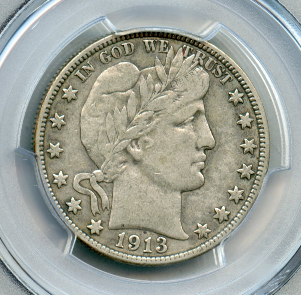 1913 D Barber Silver Half Dollar PCGS VF 30