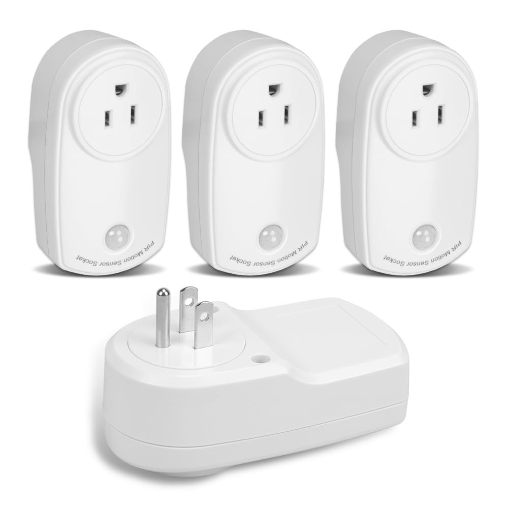 ZORZA 4Pcs Motion Sensor Switch Plug in Motion Sensor Light Socket 120V/60HZ ...