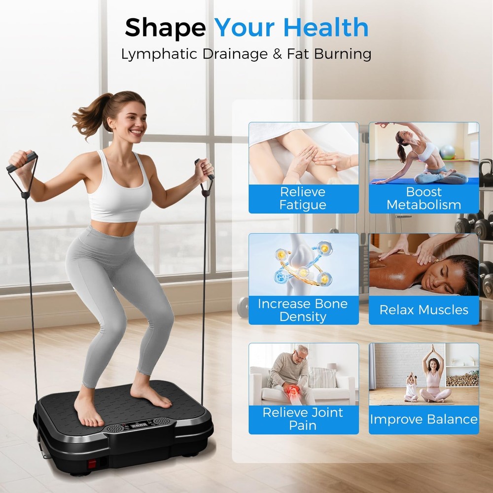 AoraPulse Vibration Plate Exercise Machine, for Black