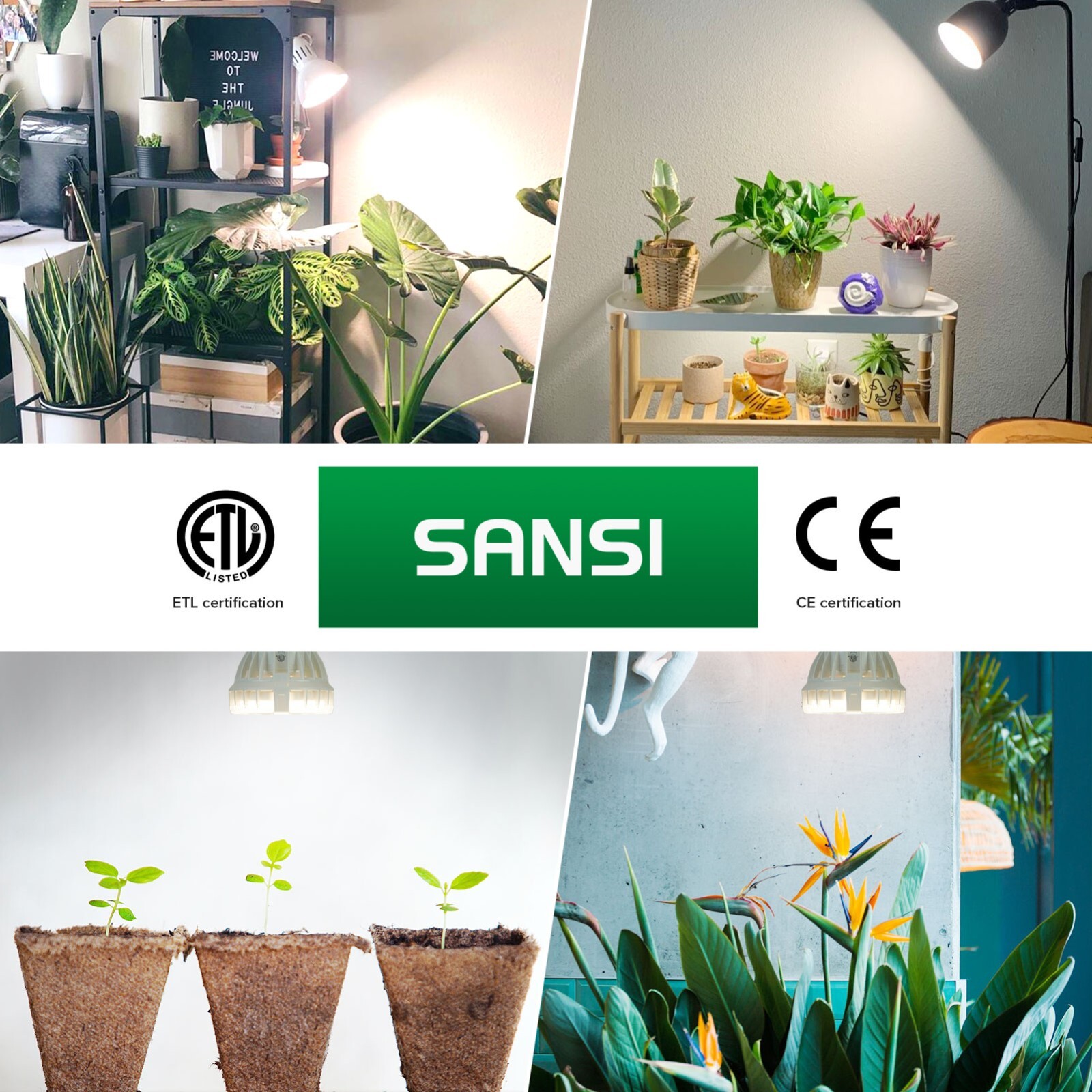 SANSI Full Spectrum LED Grow Light Indoor Pot Plant Energy Saving Seeding Flower