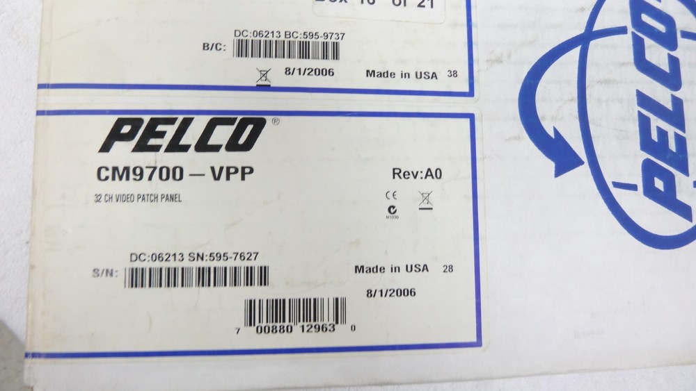 Pelco CM9700-VPP 32 Channel Video Patch Panel NEW/SEALED BOX
