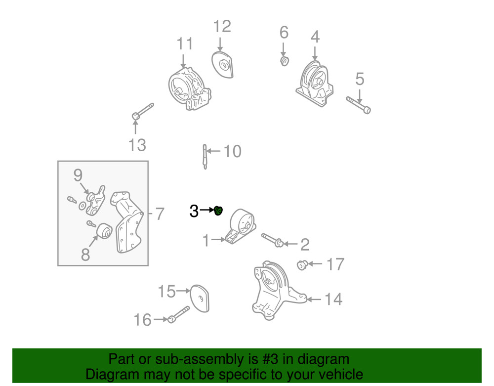 Genuine Mitsubishi Side Mount Nut MB911282