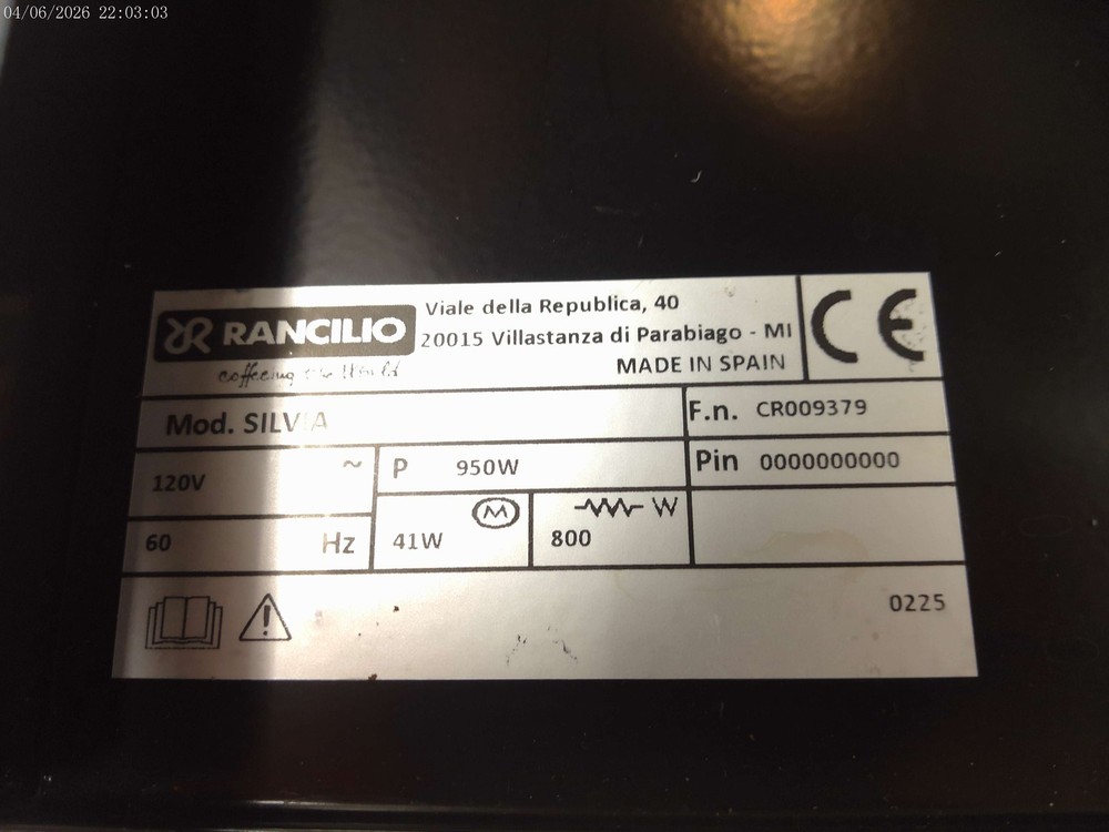 Rancilio Silvia Espresso Machine w/ PID - Used