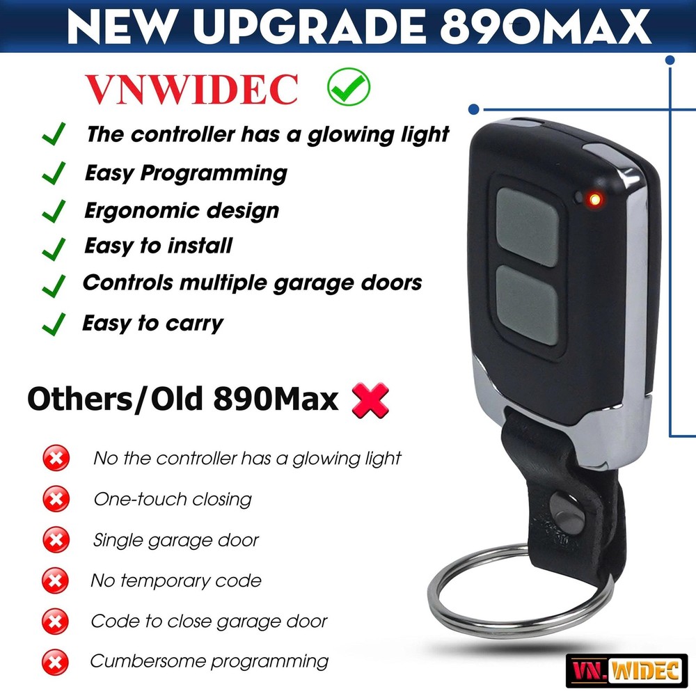 2 Pack 890MAX Garage Door Remote Control Compatible with LiftMaster Sears Cra...