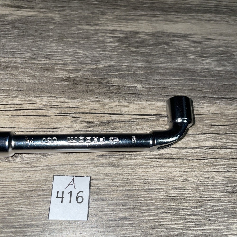 Vintage Facom No75, 9mm OGV Angled Socket Wrench / Spanner
