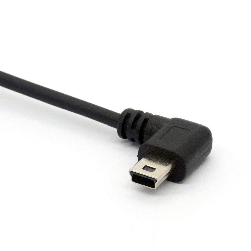 Coiled Mini USB Cable, 90 Degree Spring USB 2.0 to Mini USB Cable Cord, Right...