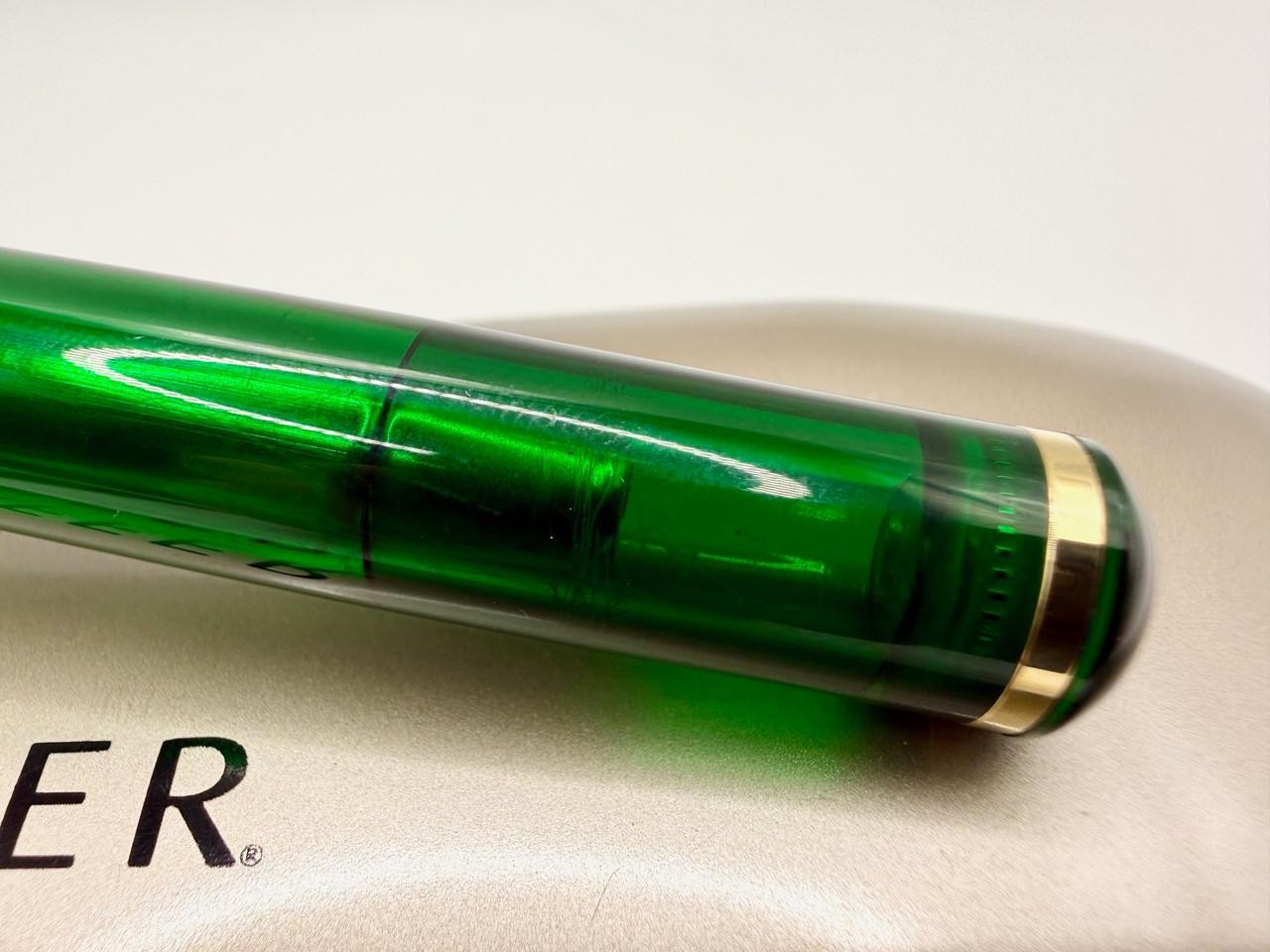 SHEAFFER LEVENGER CONNAISSEUR AEGEAN GREEN FOUNTAIN PEN B 18K
