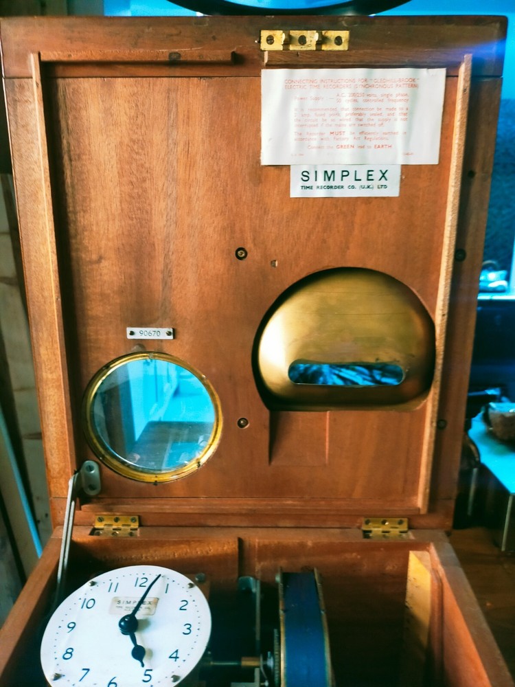 Unusual 1960's Simplex Electric Time Recorder Clock