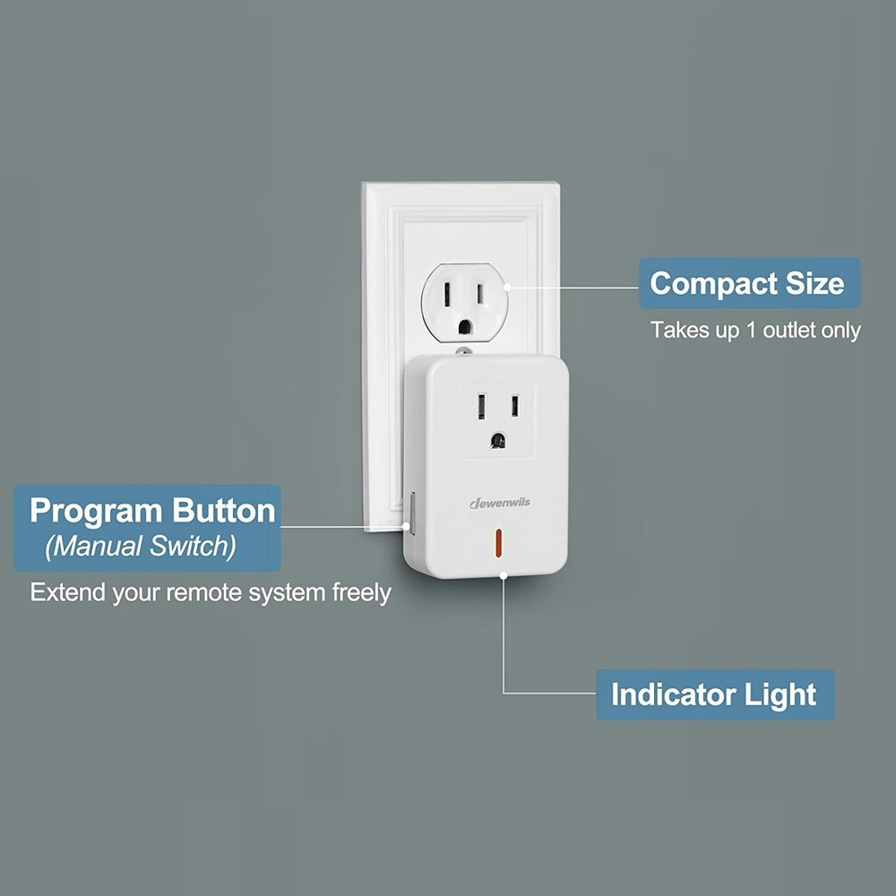 DEWENWILS Indoor Remote Control Outlet,Expandable Remote Light Switch Kit, 4pack