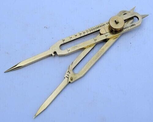 Solid Brass Divider Drafting Proportional Tool 6" Navigational Compass