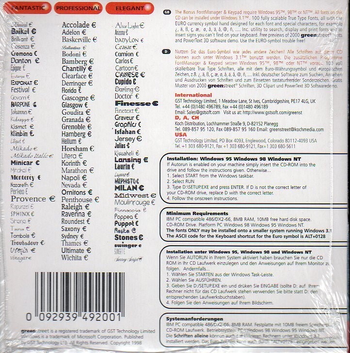 100 FONTS (True Type) CD-ROM for Windows - NEW CD in SLEEVE