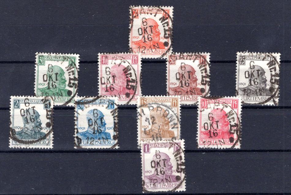 Württemberg 241/50 Set Postmarked BPP (AA4216