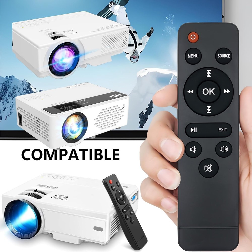 KhotIlong Replacement Remote for Mini Projector,Compatible with TMY...