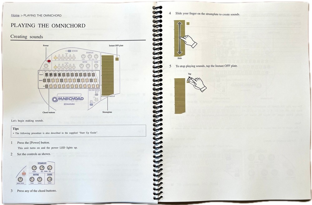 OMNICHORD OM-108 MANUAL INSTRUCTIONS OWNERS QUICK REFERENCE CUSTOM BOUND BOOKLET
