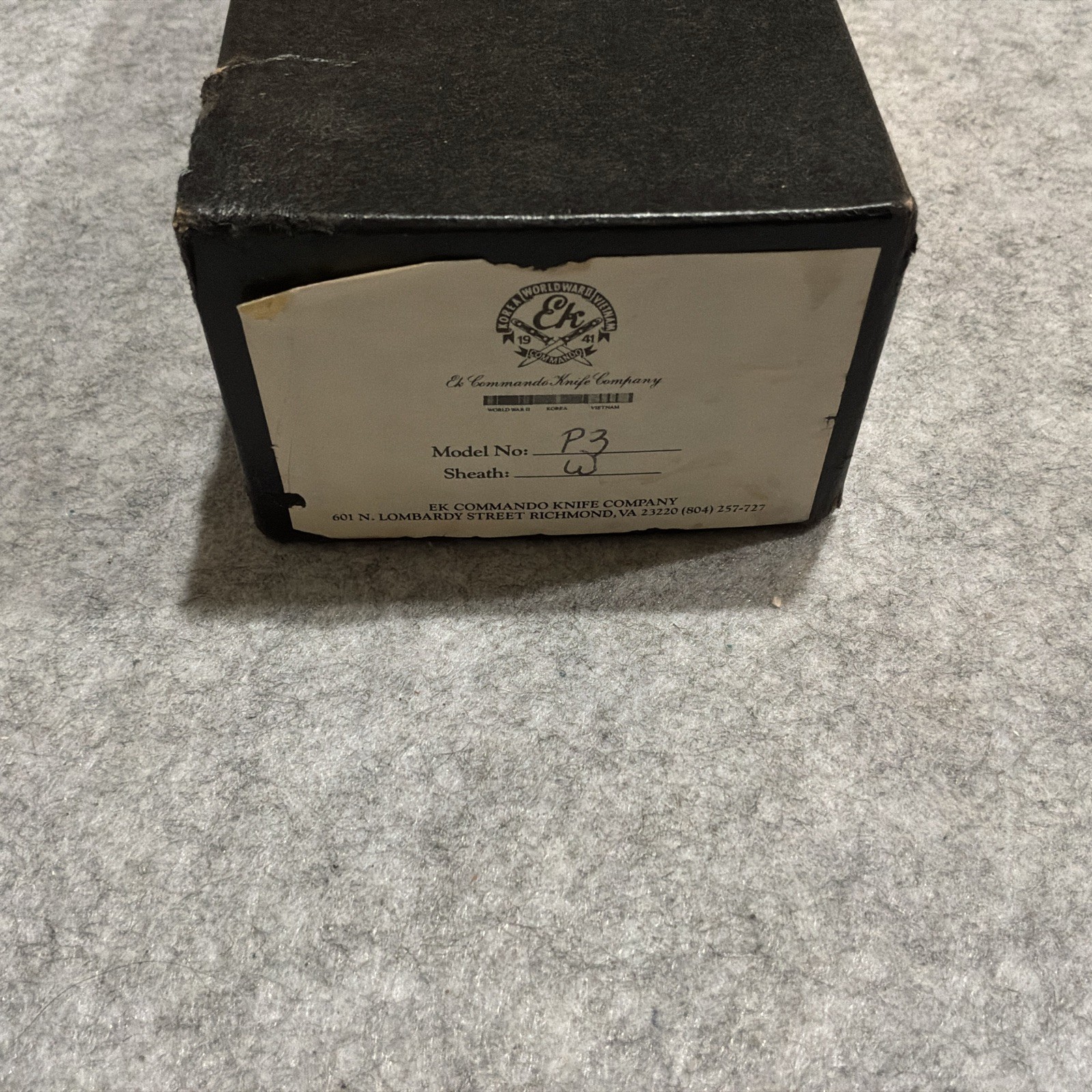 Vintage EK Commando USA P3 Fixed Blade Knife W/ Sheath & Box New