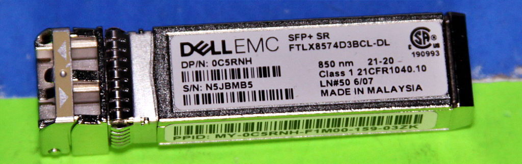 C5RNH Dell 10G 0C5RNH AFBR-709SMZ-FT2 FTLX8574D3BCL SFP+ SR 10Gb Transceiver