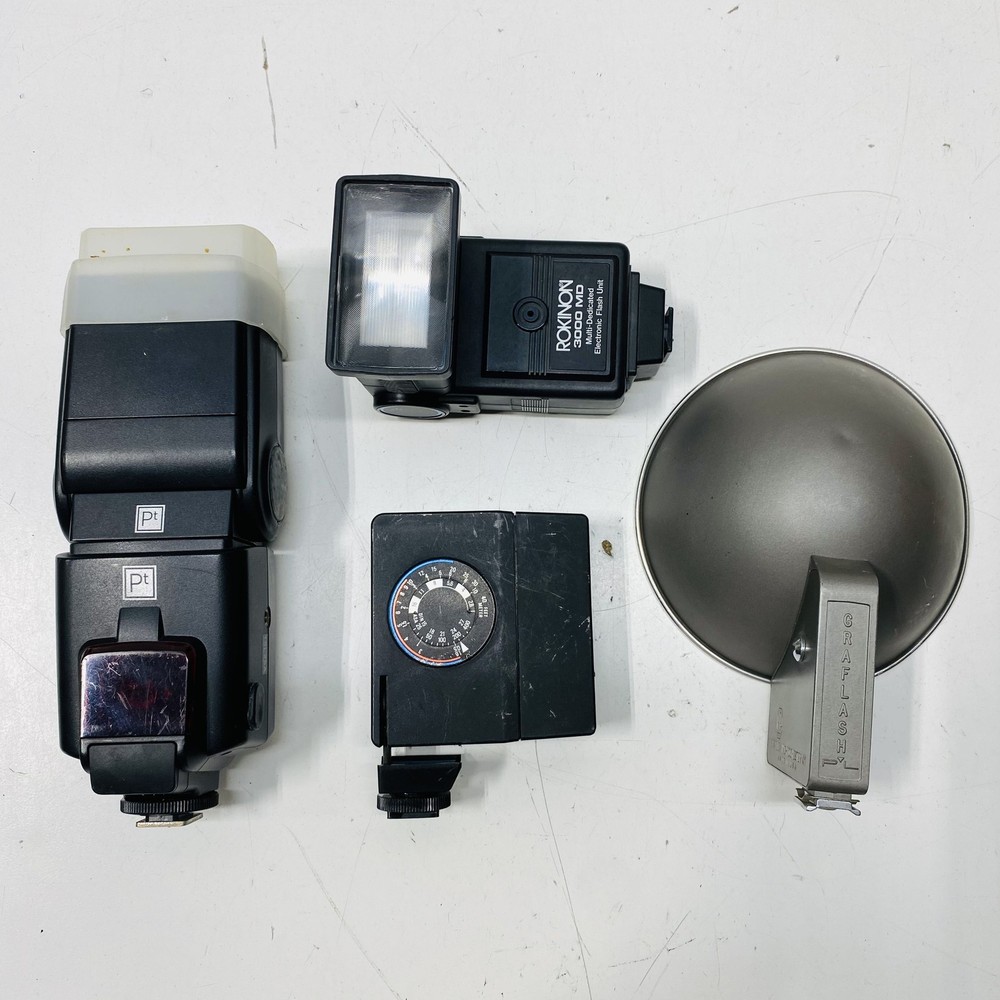 Lot of 9 Assorted Camera Flashes