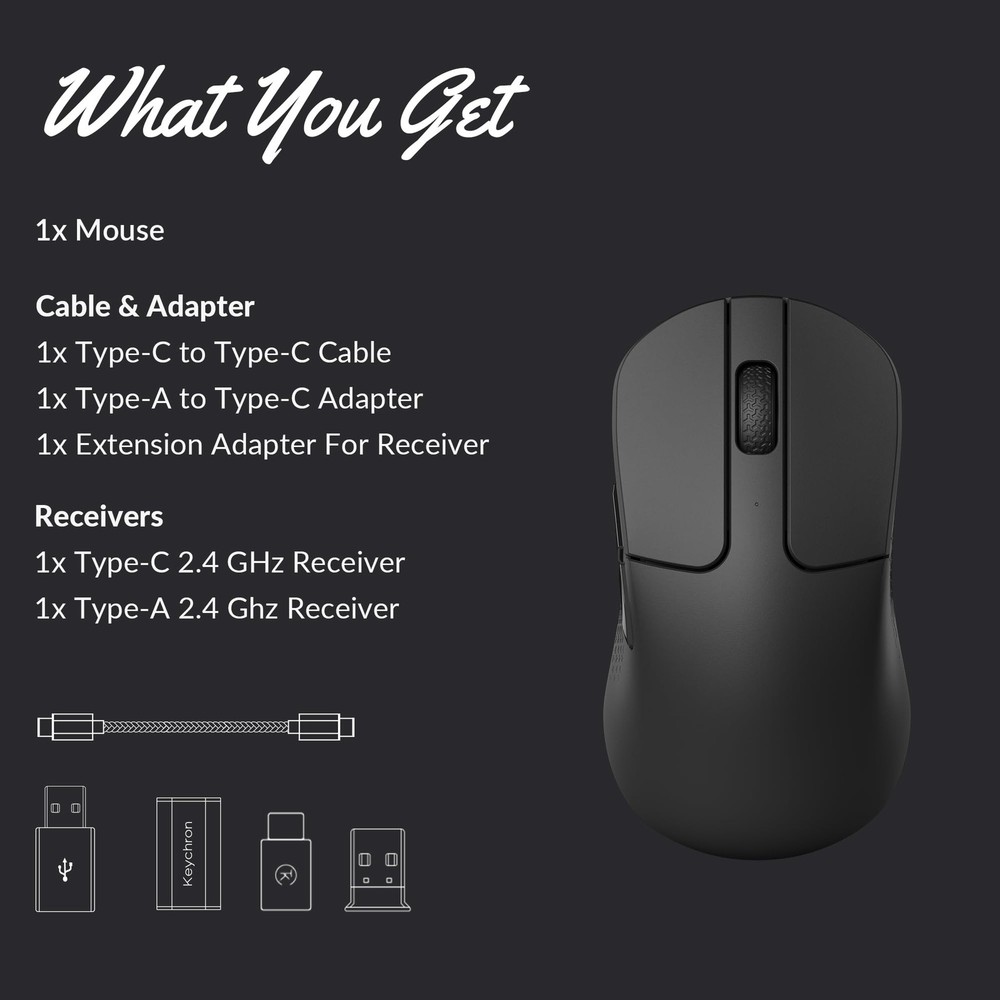 M3 Mini Wireless Optical Mouse, Bluetooth 5.2/2.4 GHz/Wired Gaming Mouse, Pro...