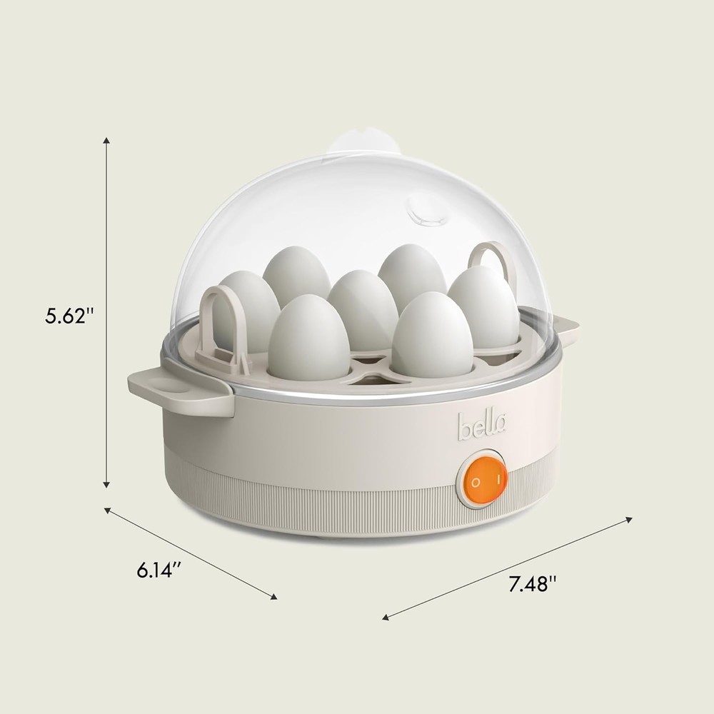 Bella Electric Egg Cooker, 7 Eggs Capacity Tray, Single Stack, for Poached, Scra