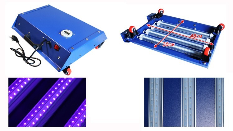 110V Push-Pull LED Movable Exposure Unit Ultraviolet Plate Drying Printing 12W×4