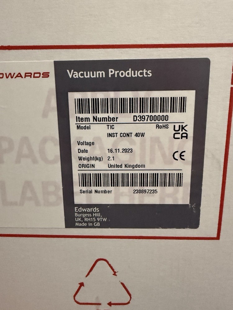 Edwards Vacuum TIC Instrument Controller D39700000